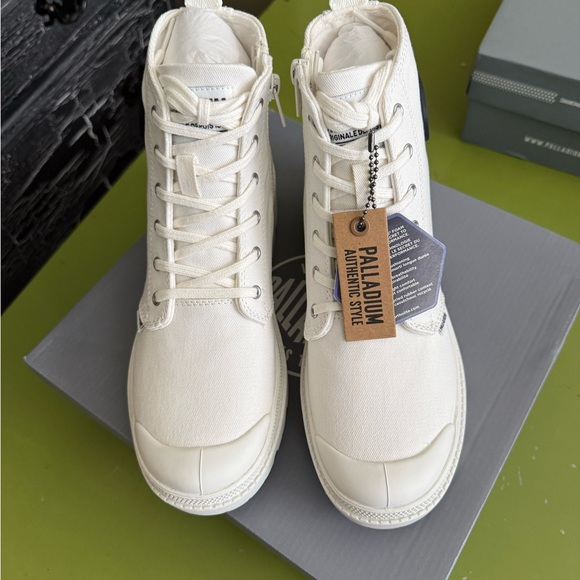 Palladium Pallabase Twill -Star White - Women’s Size 7 W - Picture 4 of 9